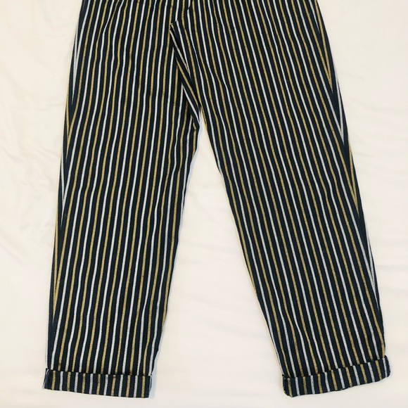 Topshop Navy Stripe Pants Trousers - Picture 2 of 4